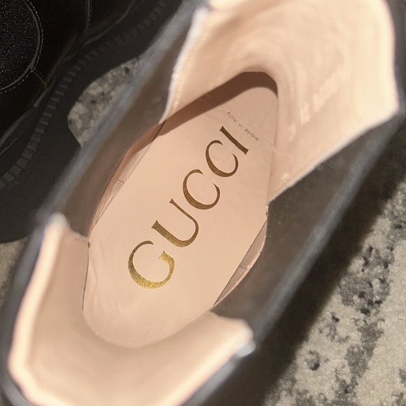 Gucci 60mm Logo Lettering Leather Boots - Picture 7 of 14